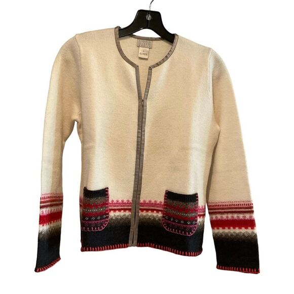 Sigrid Olsen Sport 100% Wool Sweater Cardigan Aztec Southwest Blanket Sz S - Picture 2 of 14